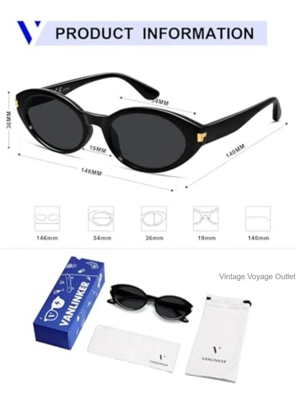 Polarized Retro Oval Cateye Sunglasses for Women Men